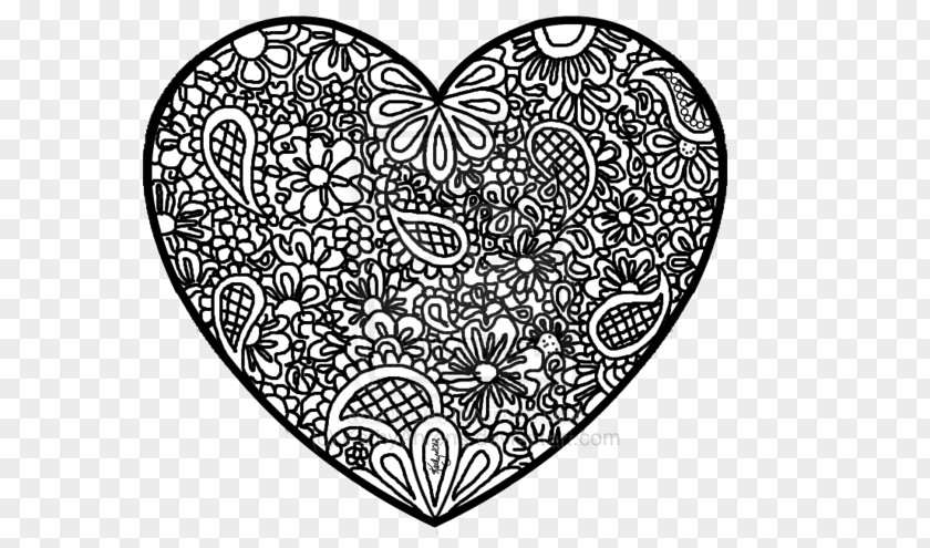 Doodle Heart Coloring Book Colouring Pages Zentangle Abstract PNG