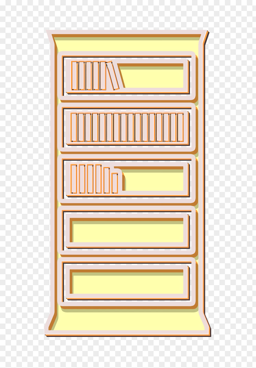 Rectangle Yellow Book Icon Bookcase Bookshelf PNG