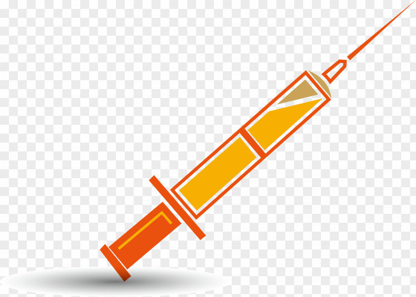 Yellow Cartoon Syringe Injection PNG