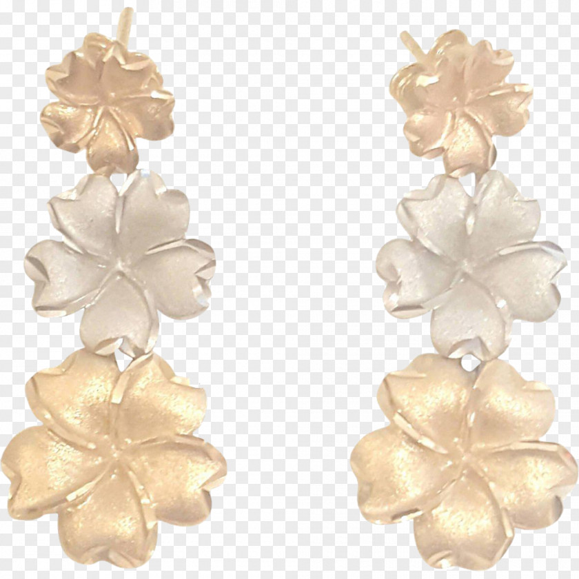 Earring Pearl Jewellery Gold Flower PNG