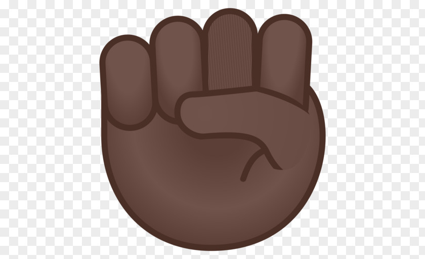 Emoji Raised Fist Dark Skin Sign Language PNG