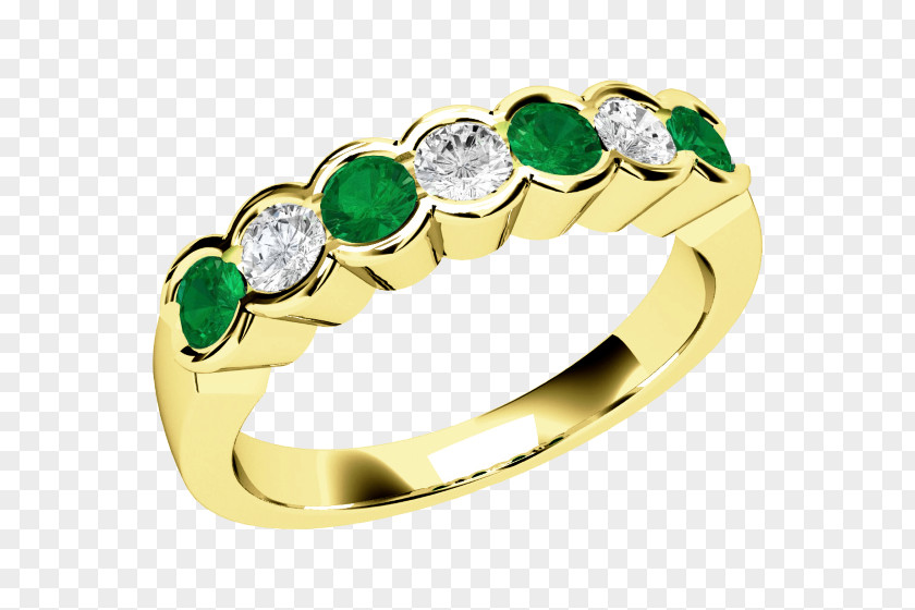 Emerald Eternity Ring Diamond Gold PNG