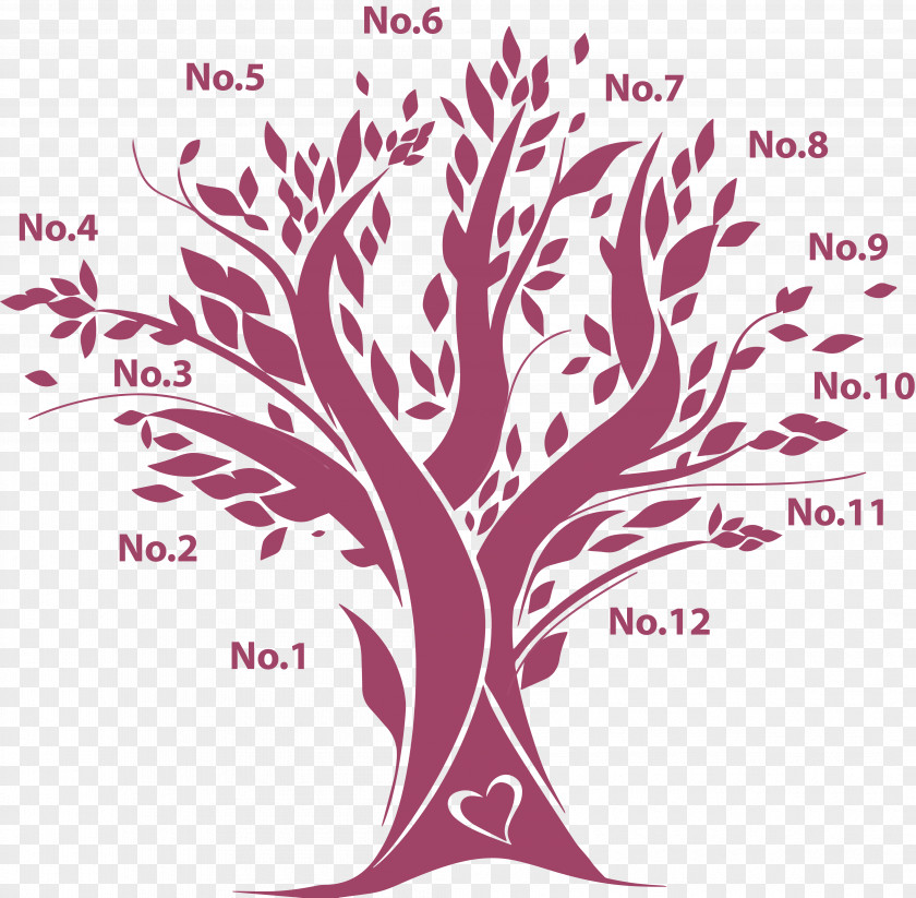 Family Tree Leaf Petal Font PNG
