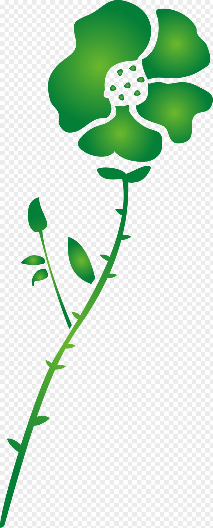 Hand Painted Green Flowers Clip Art PNG