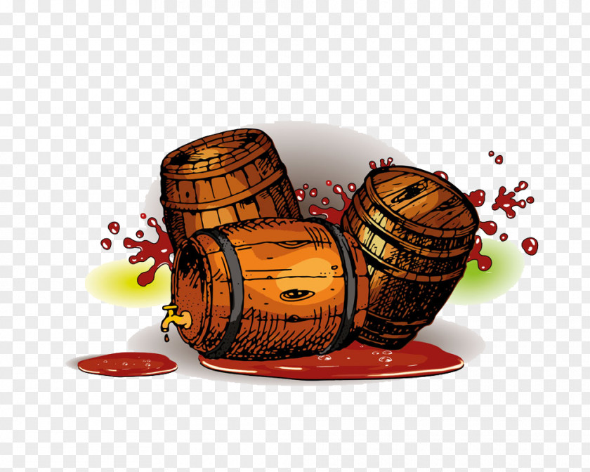 Wine Cask Red Barrel Oak Illustration PNG