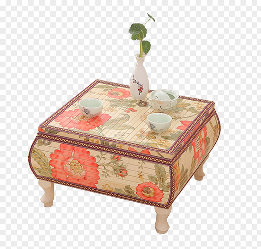 Floral Design Desk Coffee Table Clip Art PNG