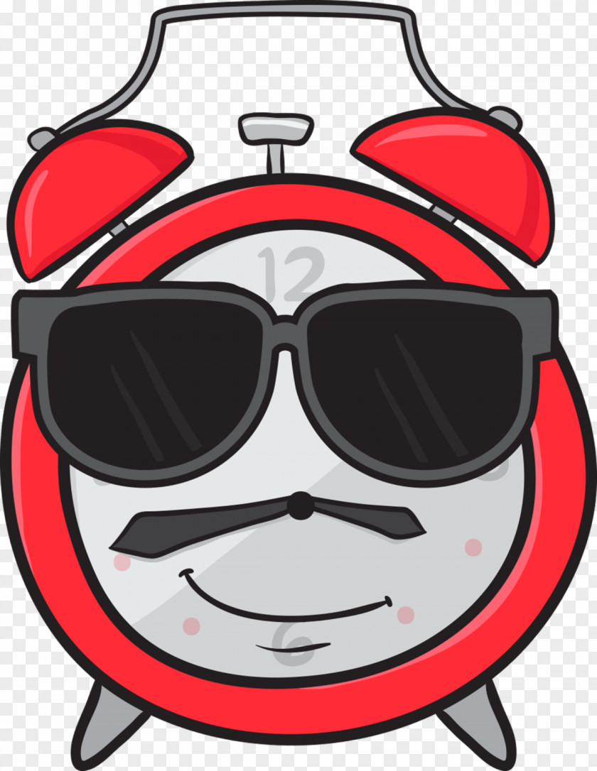 Sunglasses Emoji Alarm Clocks Table Quartz Clock Clip Art PNG