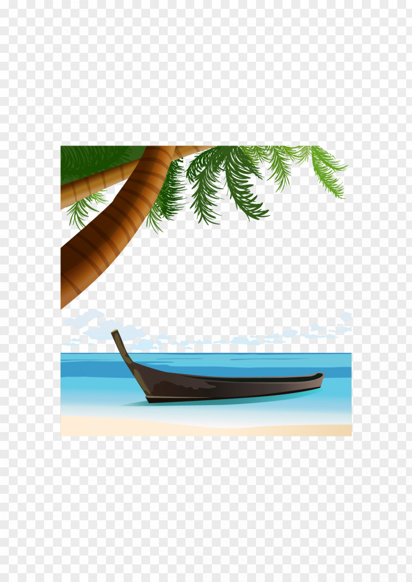 Vector Coconut Tree Coast Beach Euclidean PNG