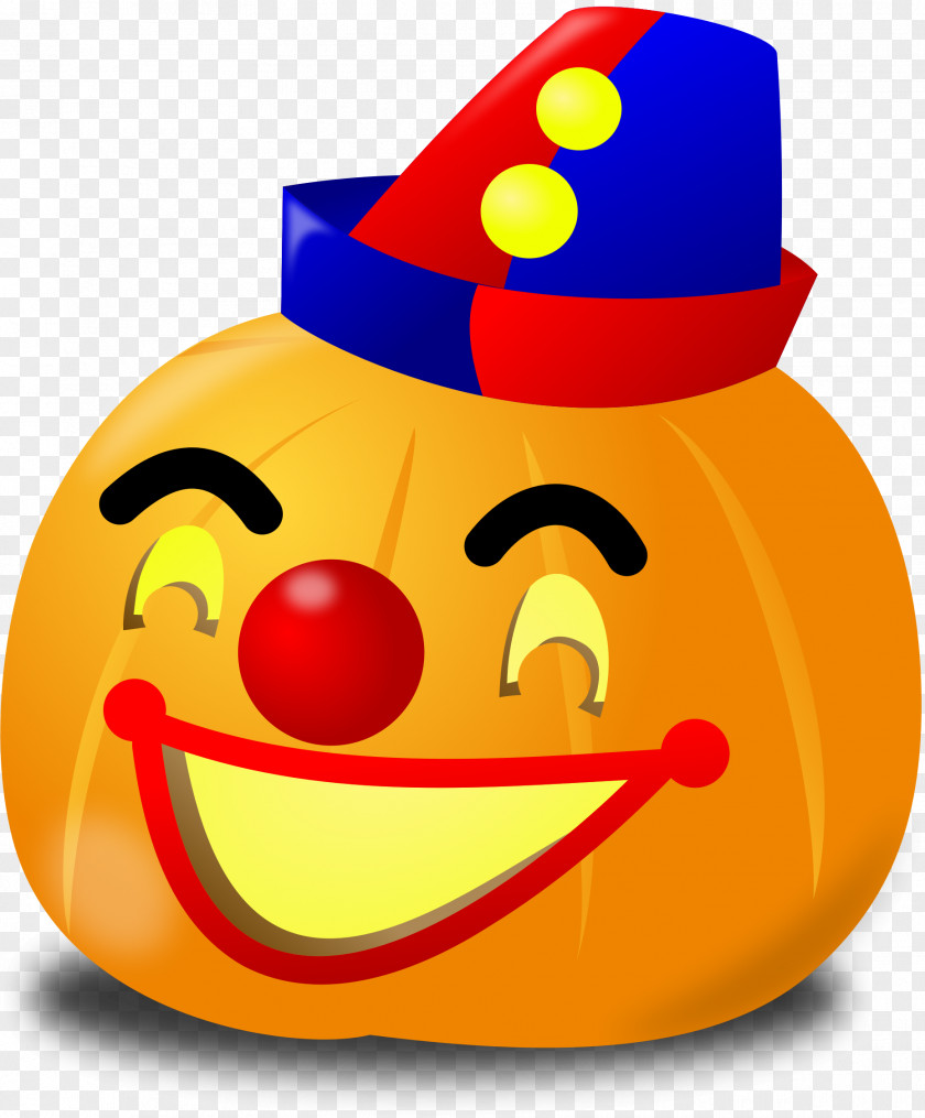 Clown Pumpkin Halloween Jack-o'-lantern Clip Art PNG