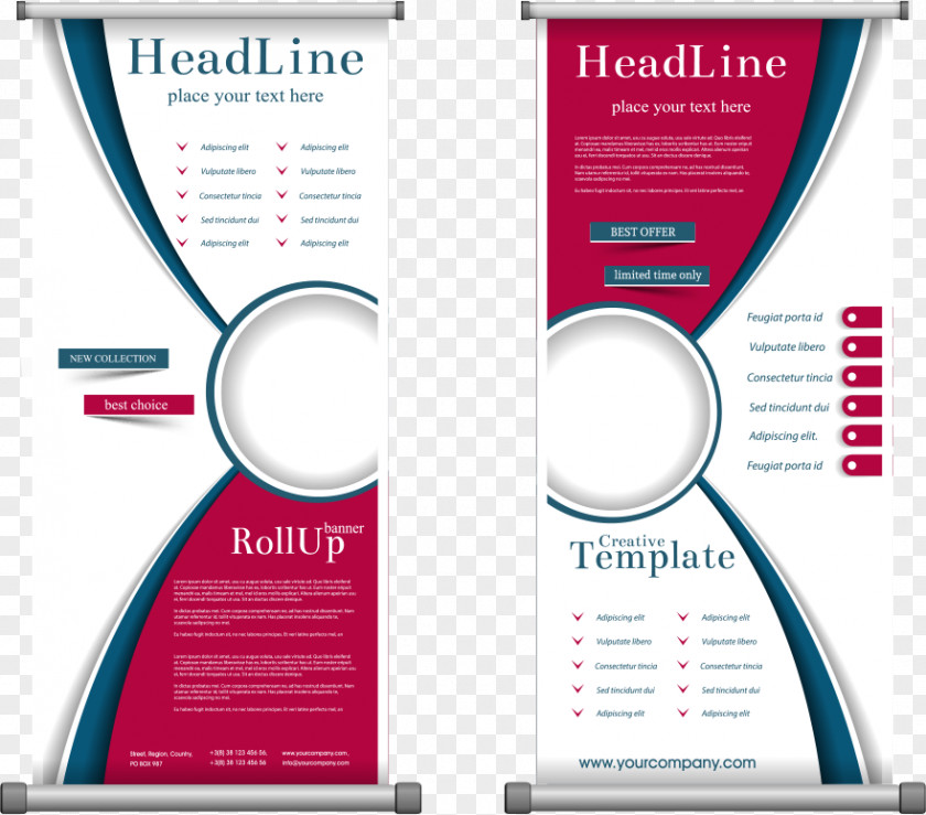 Vector Fashion Roll Up Panels Graphic Design Poster PNG