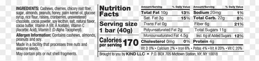 Blueberry Peanut Butter And Jelly Sandwich Muffin Kind Nutrition Facts Label PNG
