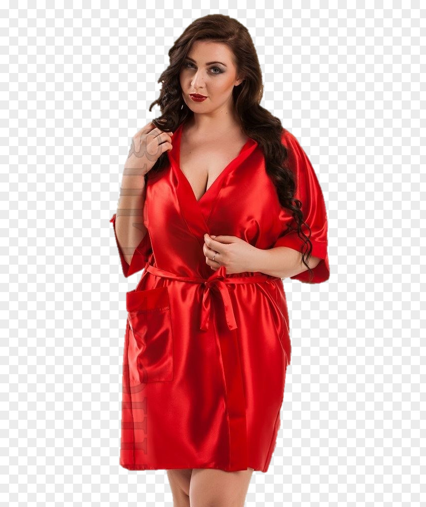 Red Silk Blouses For Women Bathrobe Dress Gown Nightwear PNG