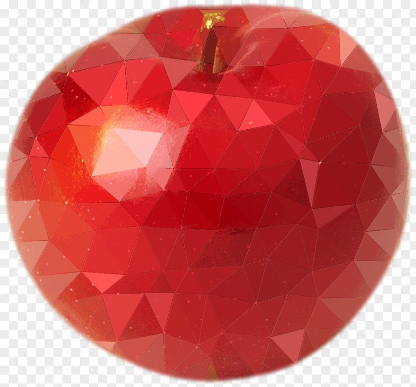 APPLE POLYGON Christmas Ornament Gemstone Fruit PNG