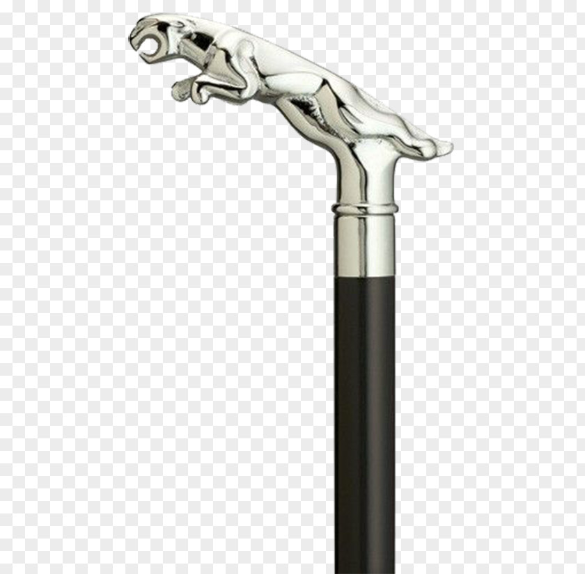 Cheetah Crutch Armrest Jaguar Walking Stick Assistive Cane Chrome Plating PNG