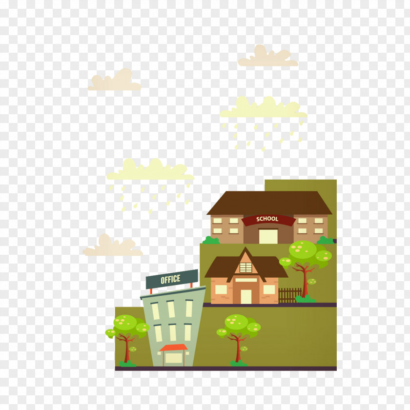 Cartoon Cityscape Euclidean Vector PNG