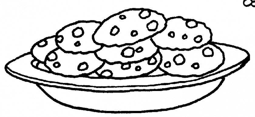 Cookie Cliparts Free Black And White Chocolate Chip Biscuit Clip Art PNG