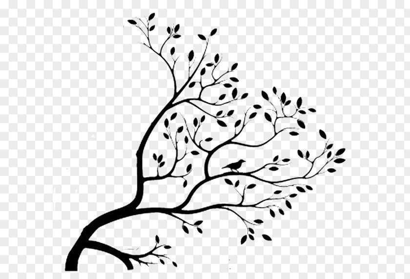 Hand Drawn Tree Wall Decal Mural Sticker PNG