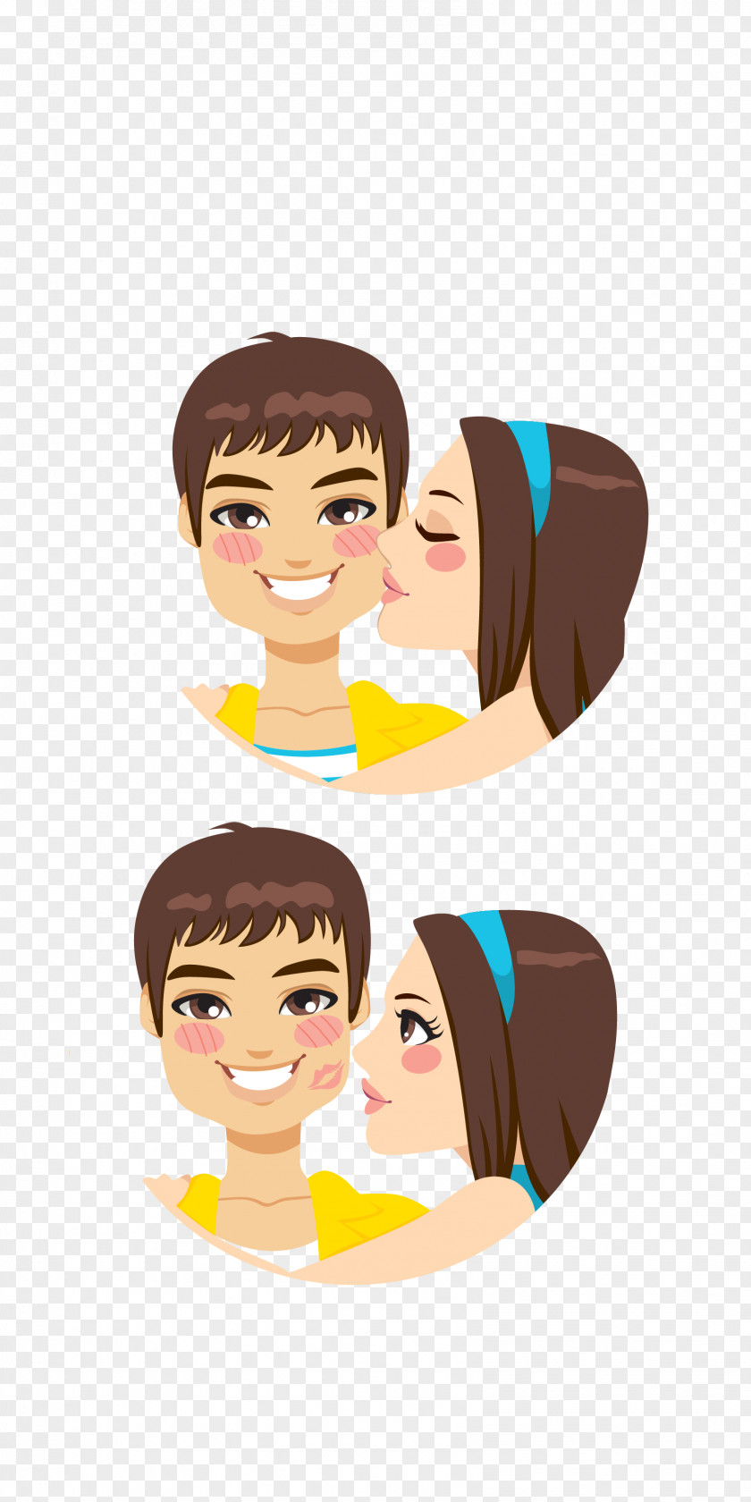 Vector Color Love Kiss Couple Euclidean PNG