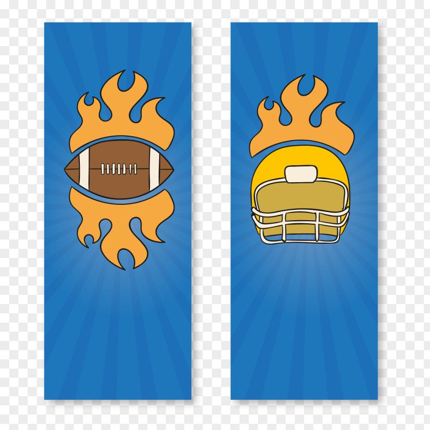 Vector Hand-painted American Football Helmet And Ball Euclidean Icon PNG