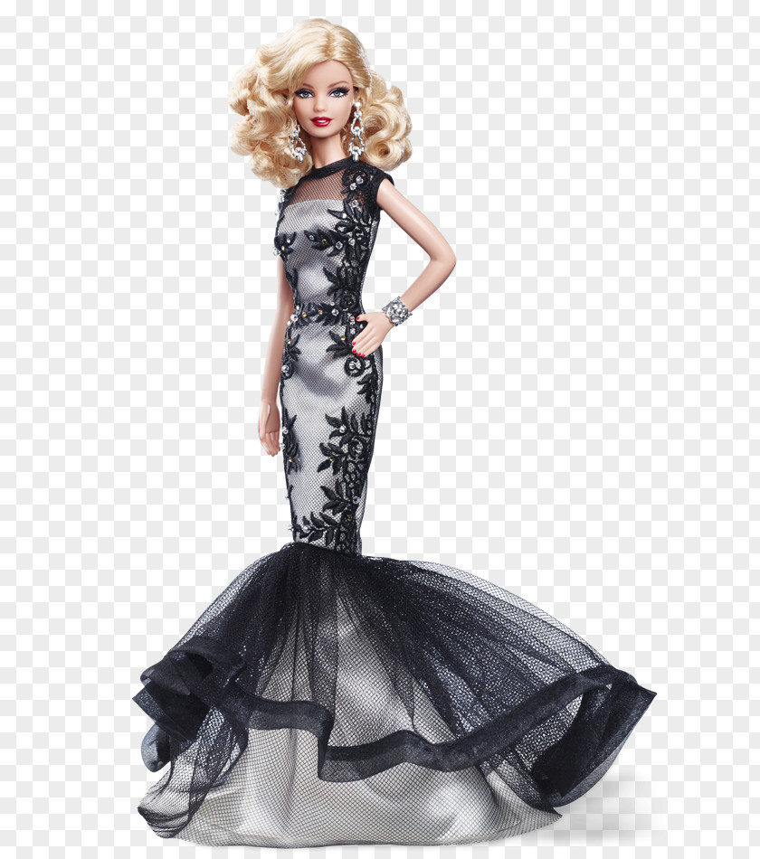 Barbie Fashion Doll Evening Gown Dress PNG