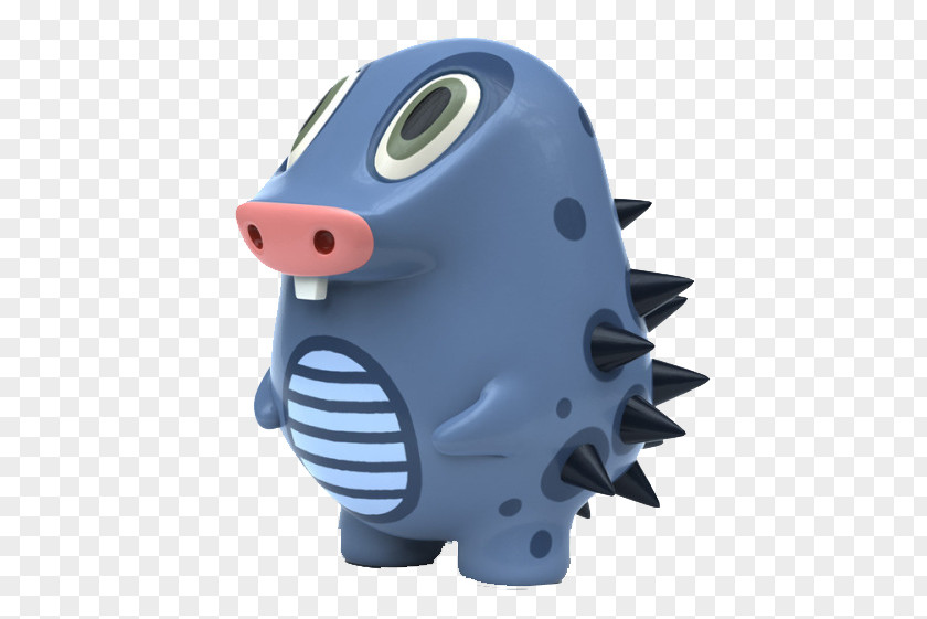 Pig Nose Sharp Blue Body-painted Dolls PNG