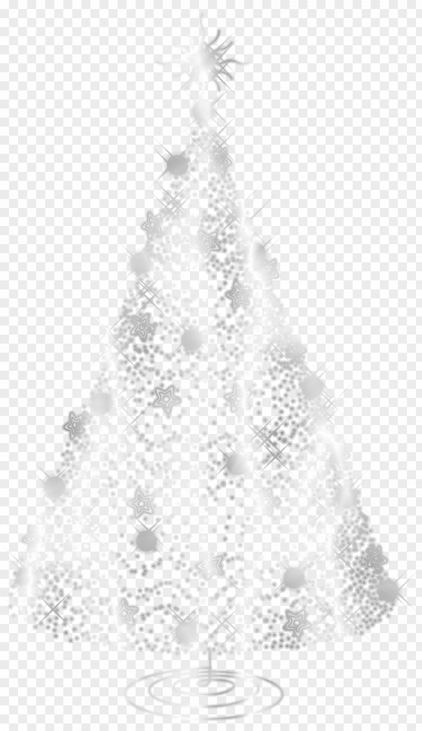 Transparent Silver Decorative Christmas Tree Clipart White PNG