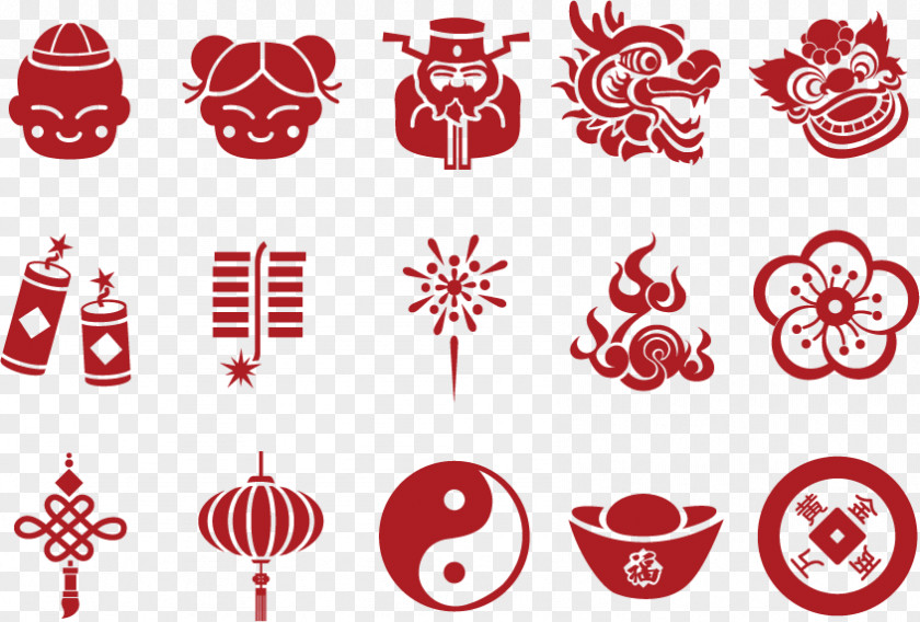 Chinese Traditional Elements Of Material Dragon New Year Illustration PNG