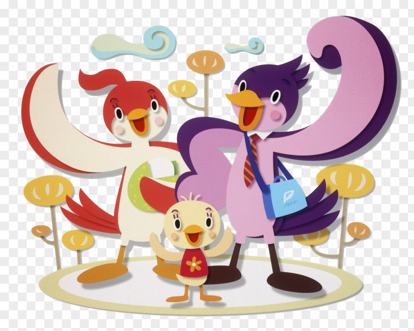 Happy Bird Family Happiness Illustration PNG
