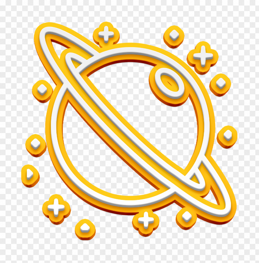 Symbol Yellow Planet Icon Saturn Space PNG