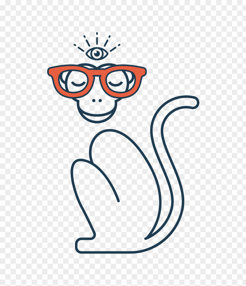 Year Of The Monkey Line Art White Character Clip PNG
