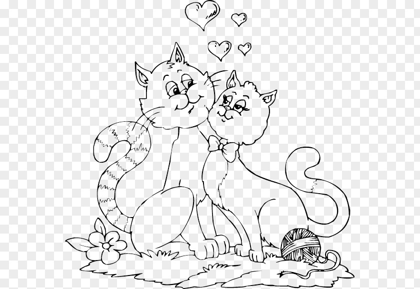 Cat Coloring Book Valentine's Day Kitten Colouring Pages PNG
