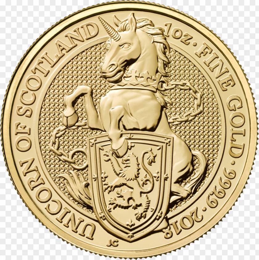 Coin Bullion The Queen's Beasts Gold PNG