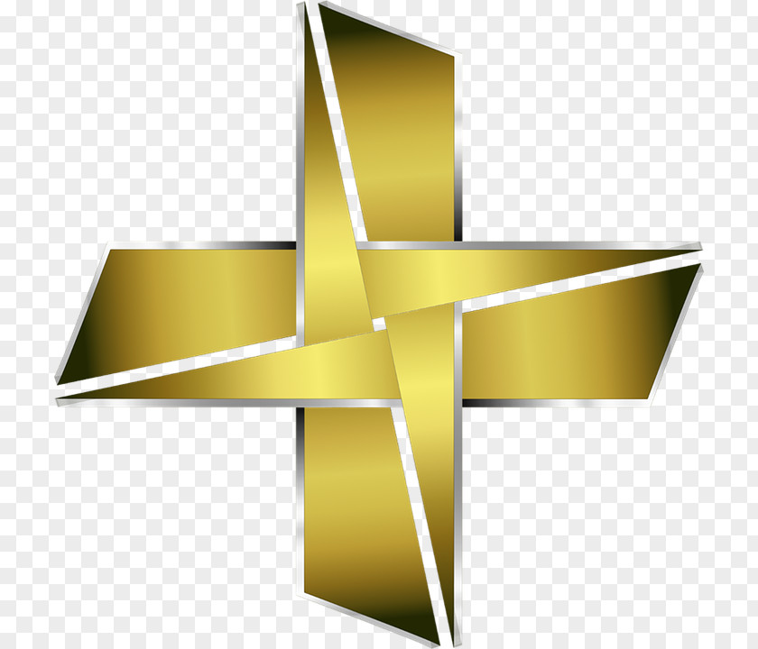Gold Metal Logo Cross PNG