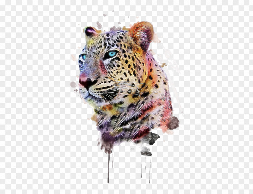 Hand-painted Cheetah Leopard T-shirt Animal Print Illustration PNG