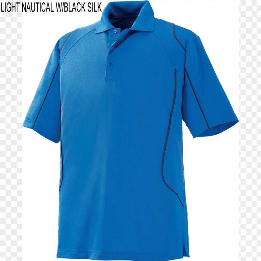 T-shirt Polo Shirt Blue Sleeve Sportswear PNG