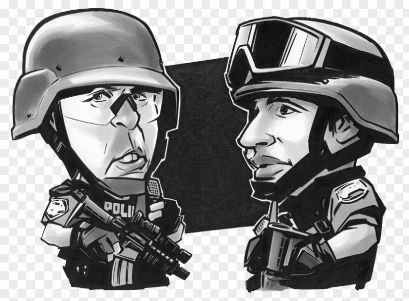 Commando Machine Gun Creative People Bicycle Helmet Comics Cartoon Special Forces PNG