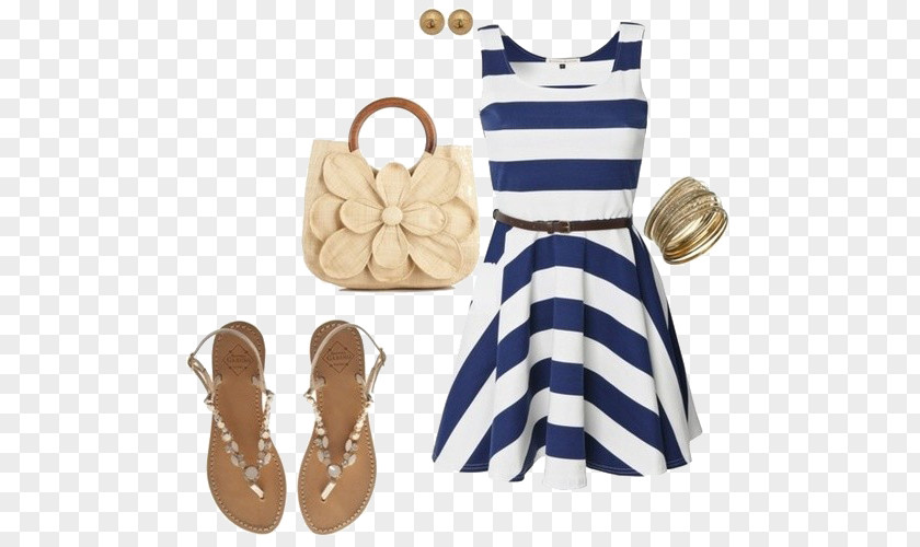 Blue And White Striped Dress Clothing Skirt Fashion Blazer PNG