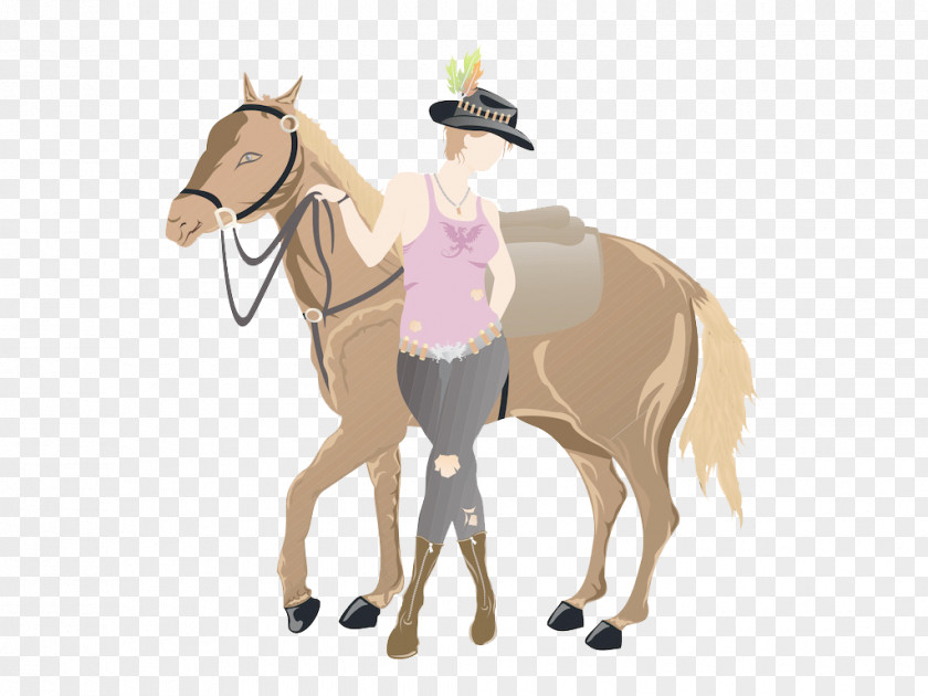 Fashion Jeans Mule Horse Pony Cowboy Illustration PNG