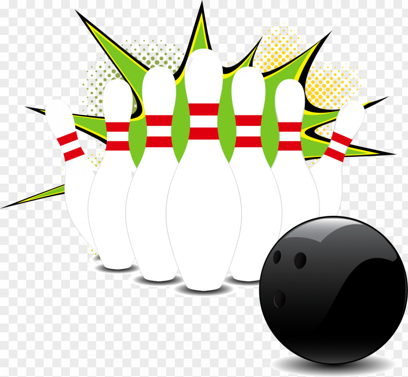 Vector Painted Bowling Ten-pin Pin Ball Illustration PNG