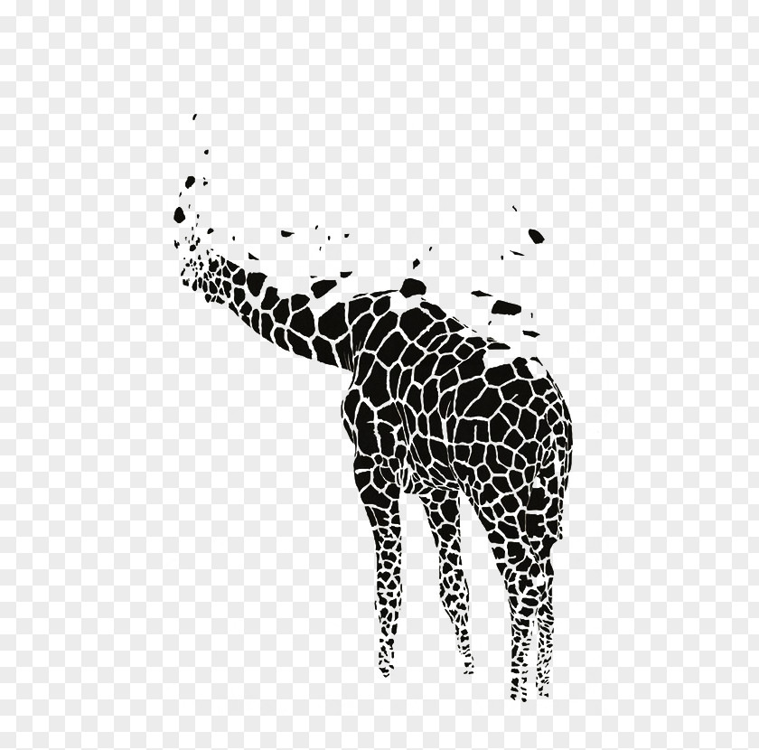 Black And White Giraffe Barcelona Chair Graphic Design Poster PNG