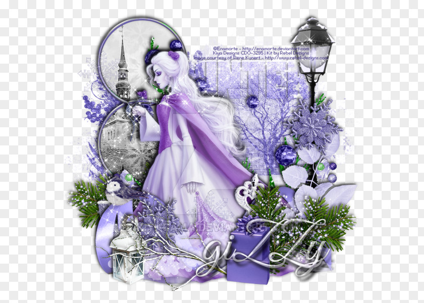 Lilac Floral Design Fairy Cut Flowers PNG
