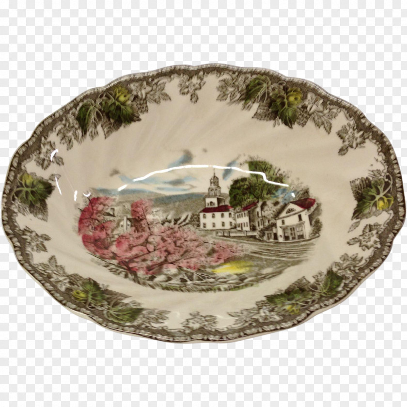 Plate Platter Porcelain England Oval PNG