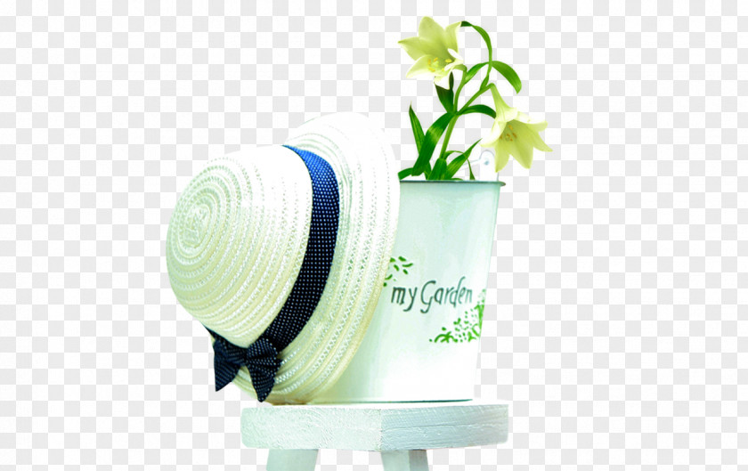 Flowerpot Hat Brand Green PNG