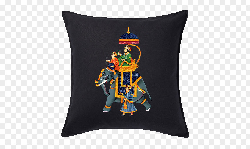 Mughal Art Textile Cushion Throw Pillows PNG