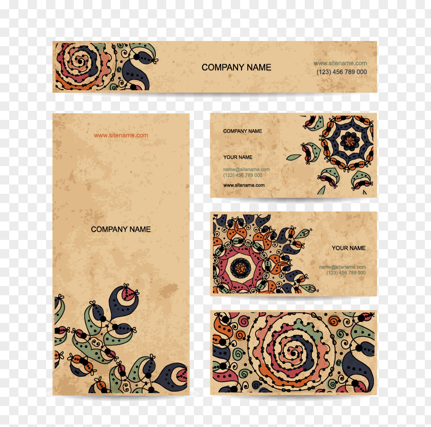Elegant Floral Card Vector Material PNG