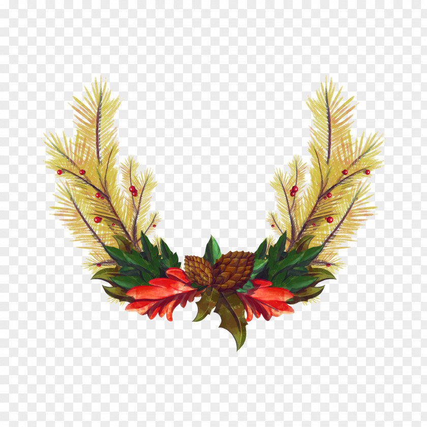 Vector Christmas Wreath Garland Euclidean PNG