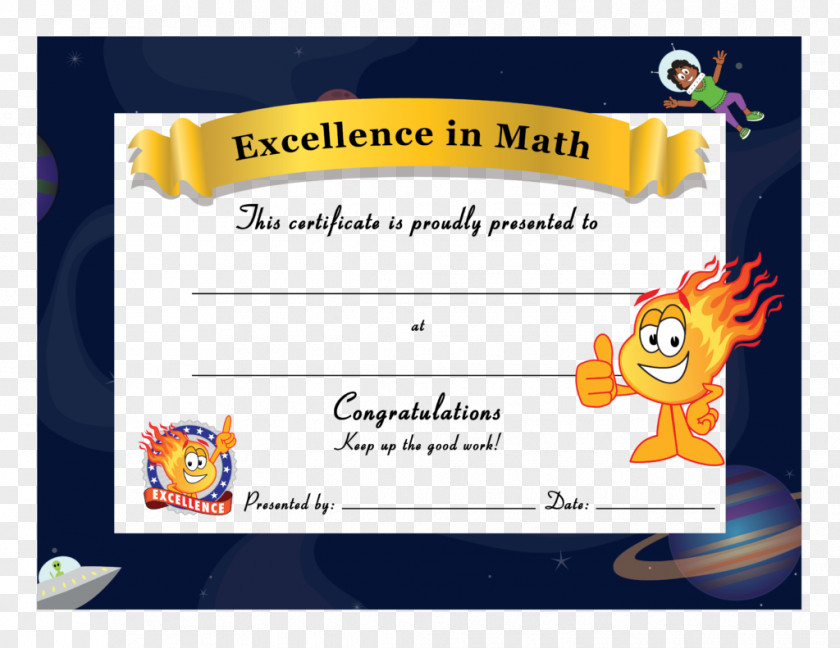 Mathematics Template Certificate Math Kids Star Science PNG
