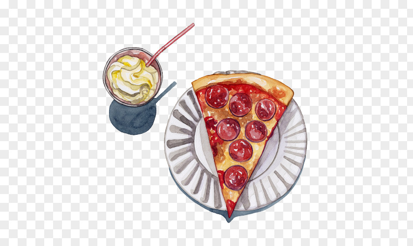 Pizza Drawing Watercolor Painting PNG