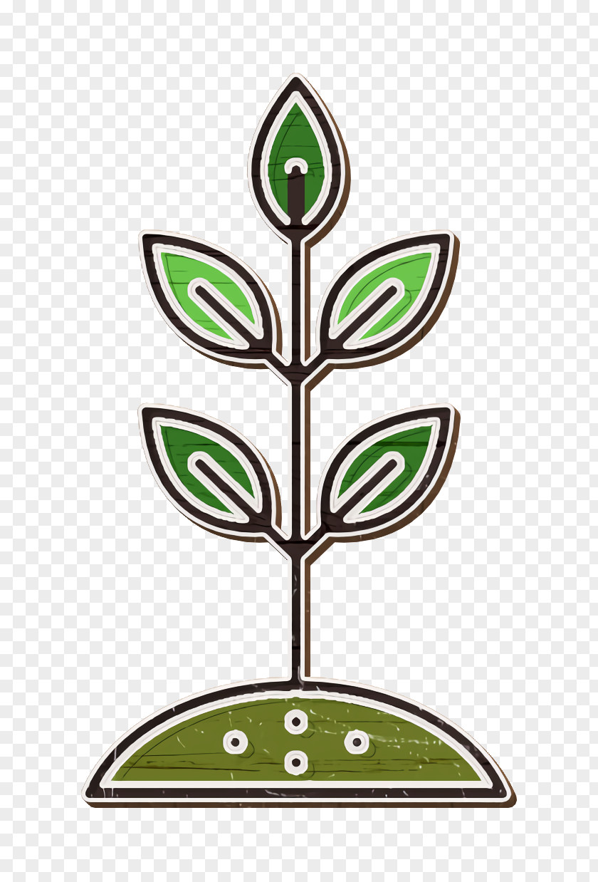 Sprout Icon Tree Linear Gardening Elements PNG
