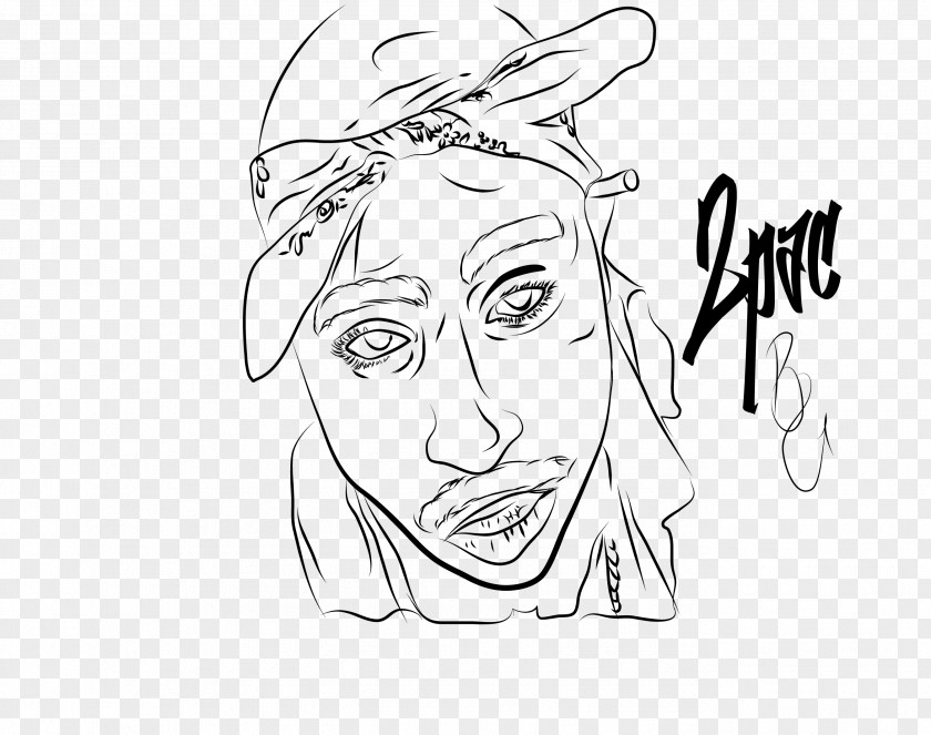 Tupac Shakur Drawing Hit 'Em Up DeviantArt Sketch PNG